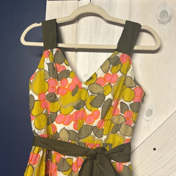 Milly of New York Swiss Dot Cotton Lemon & Cherry Print Mini Dress Size 2 - Picture 3 of 10